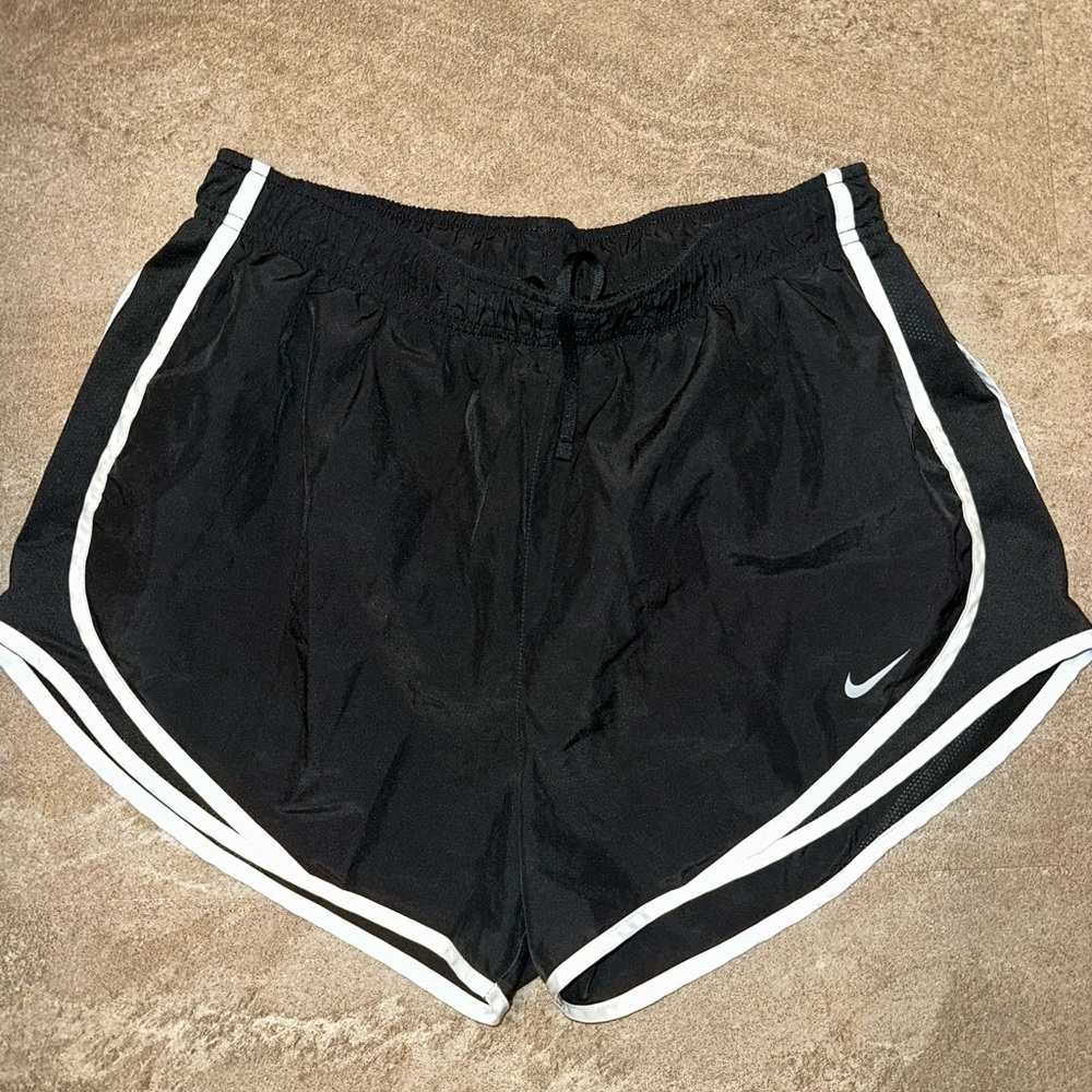 Nike Women's Black and White Athletic Shorts